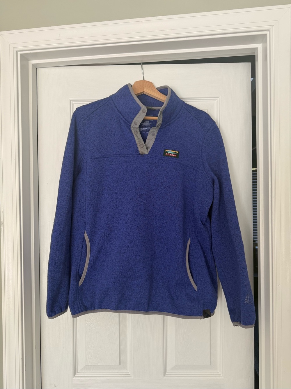 L.L. Bean Women’s Royal Blue Quarter-Snap Fleece Pullover